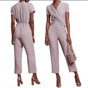 Anthro‎ -782 NWT Amadi Plath Jumpsuit Mauve Lilac Lavender Purple size Large